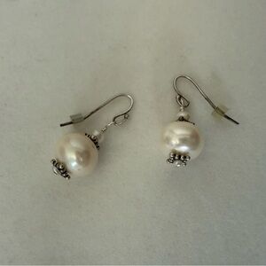 Elegant Sterling Silver and Pearl Drop Earrings